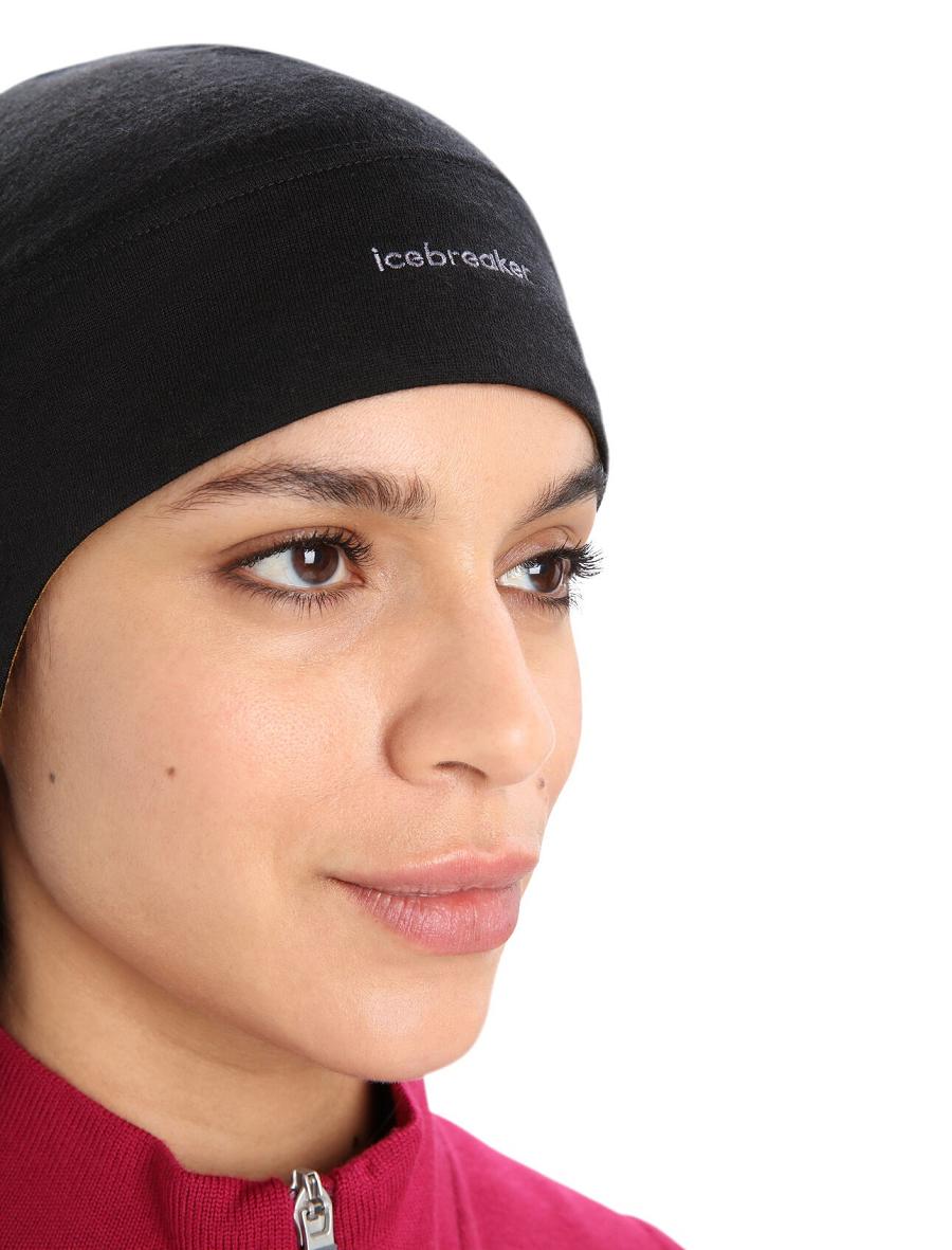 Black / Clove Icebreaker Unisex Merino Quantum Beanie Women's Hats | AU 1472MQZA